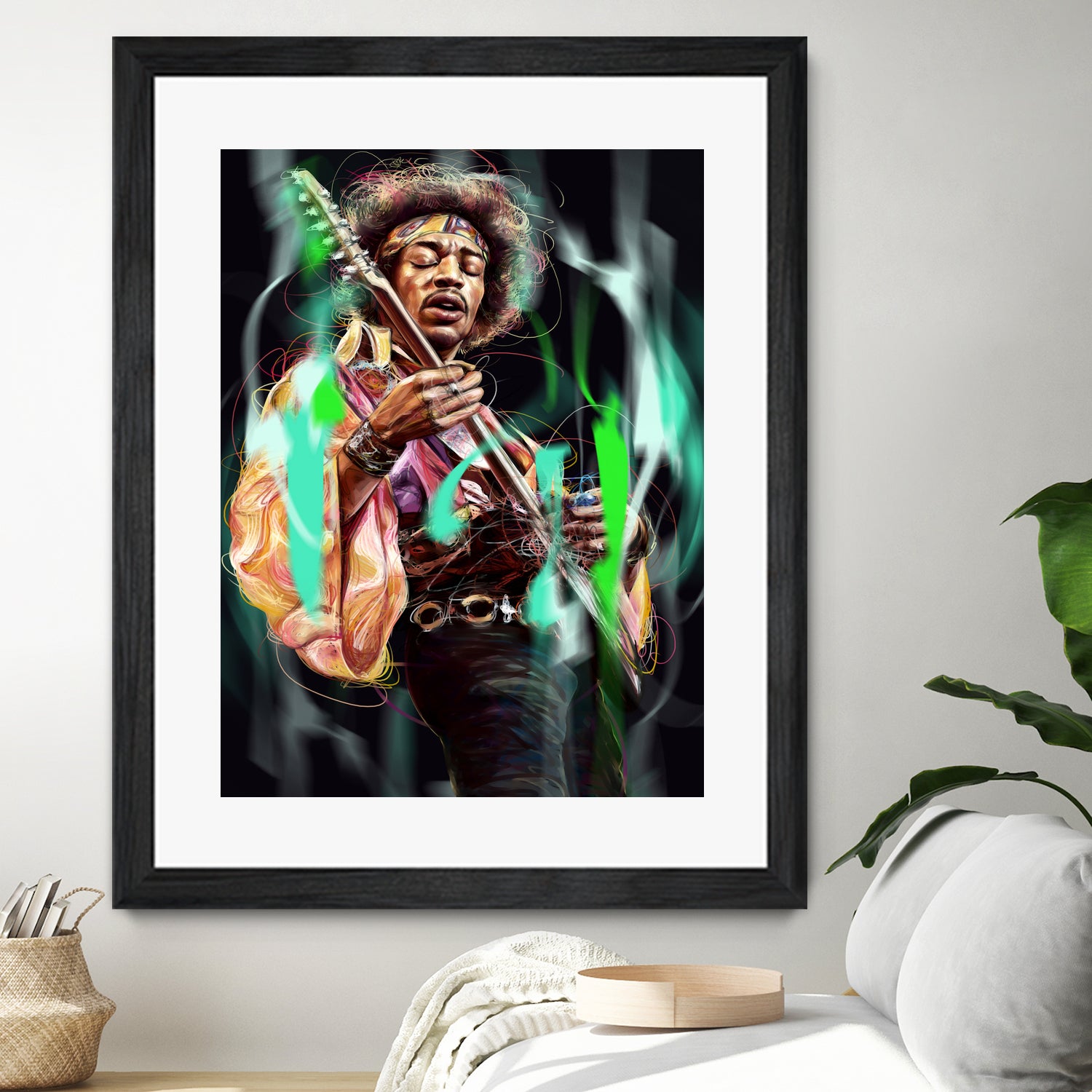 Jimi Hendrix by Dmitry Belov on GIANT ART - black digital painting