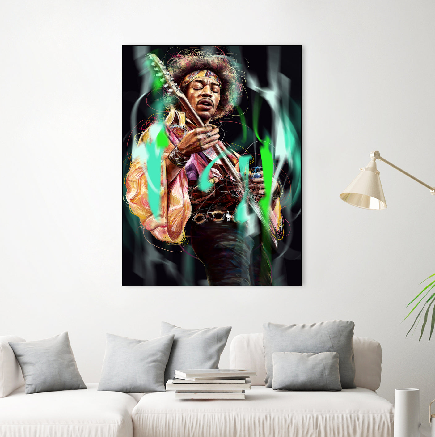 Jimi Hendrix by Dmitry Belov on GIANT ART - black digital painting