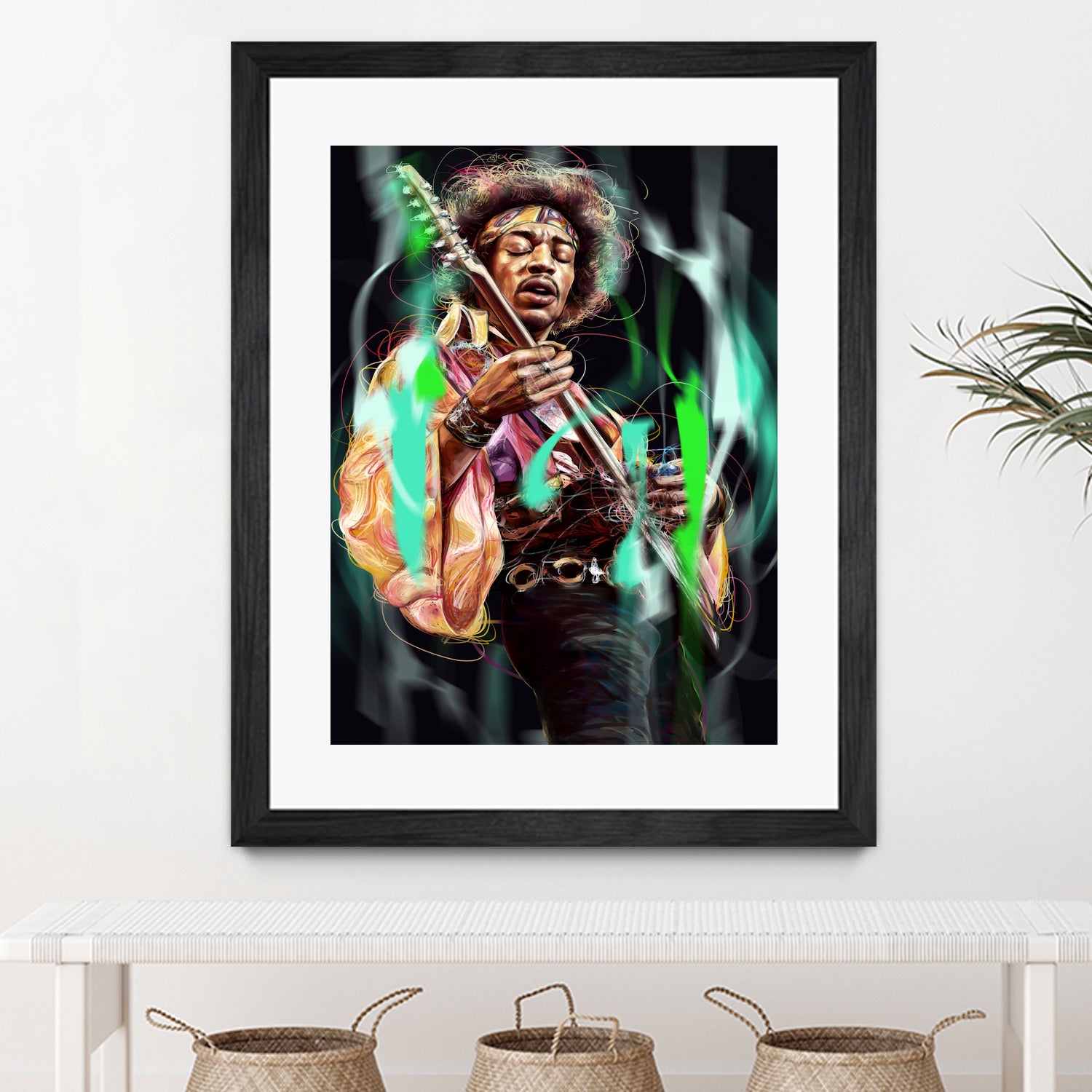 Jimi Hendrix by Dmitry Belov on GIANT ART - black digital painting