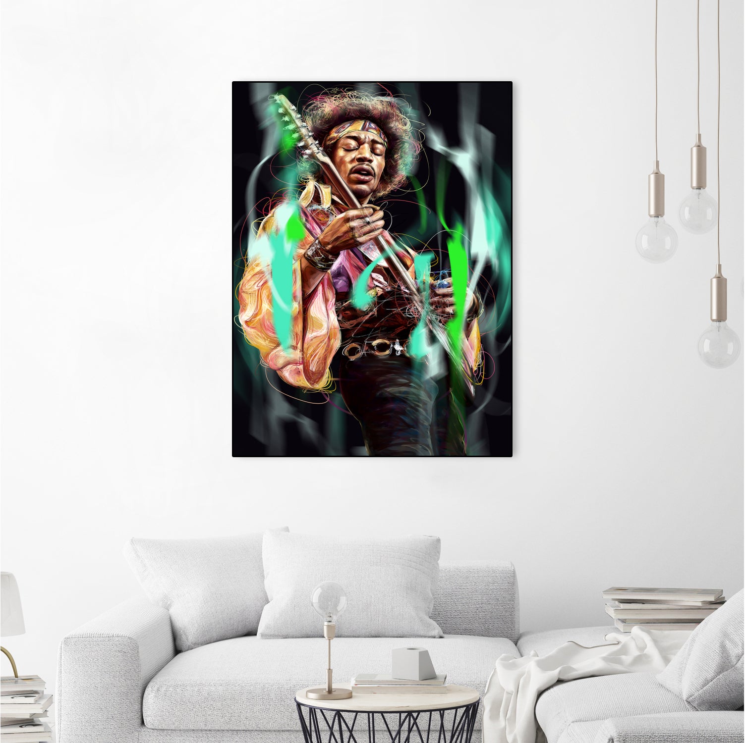 Jimi Hendrix by Dmitry Belov on GIANT ART - black digital painting