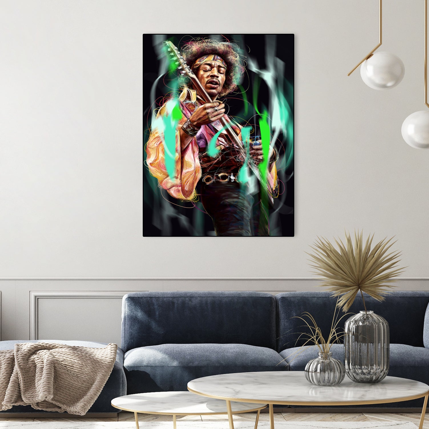 Jimi Hendrix by Dmitry Belov on GIANT ART - black digital painting