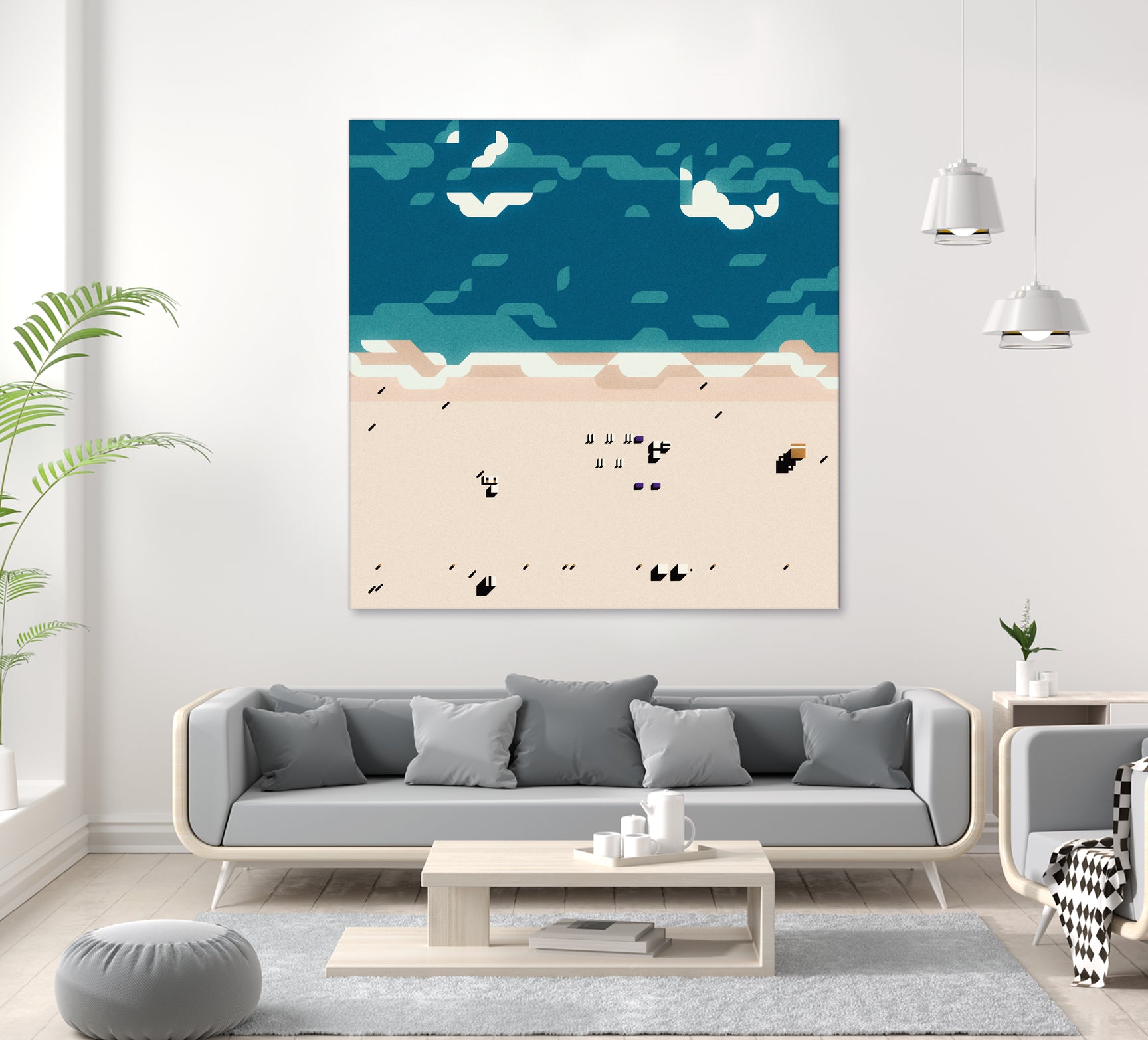 Miami beach by antony squizzato on GIANT ART - blue digital painting