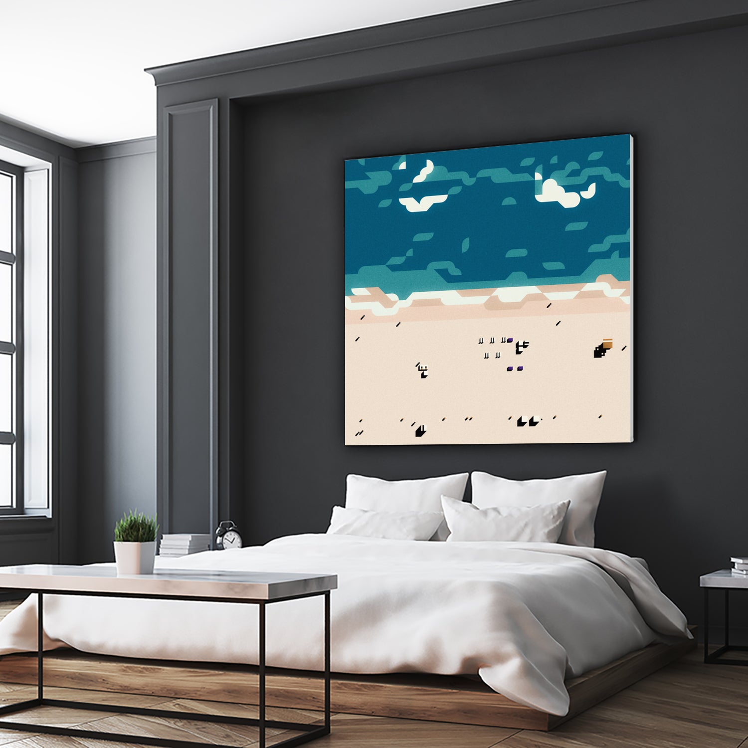 Miami beach by antony squizzato on GIANT ART - blue digital painting