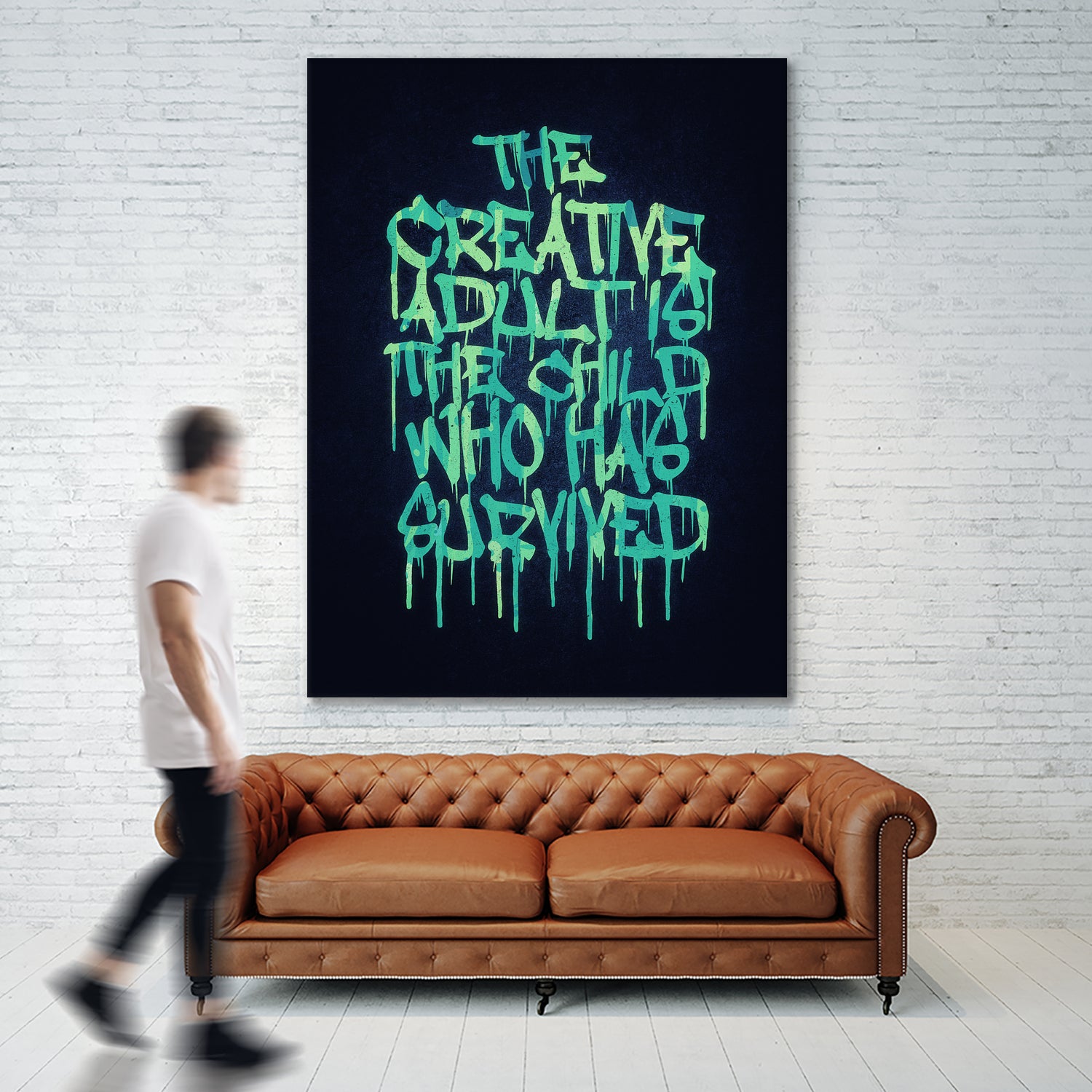 The Creative Adult is the Child Who Has Survived / Typo by Philipp Rietz on GIANT ART - green vector illustration