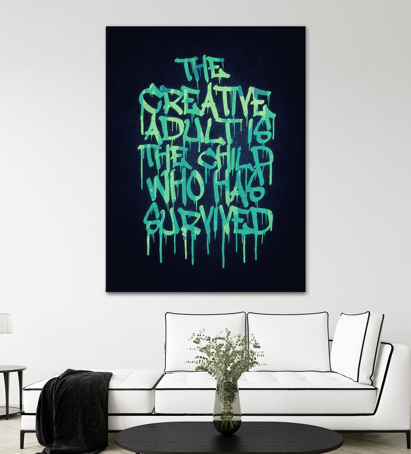 The Creative Adult is the Child Who Has Survived / Typo by Philipp Rietz on GIANT ART - green vector illustration