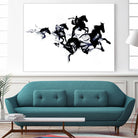 Black horses by Robert Farkas on GIANT ART - black digital drawing