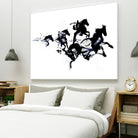 Black horses by Robert Farkas on GIANT ART - black digital drawing