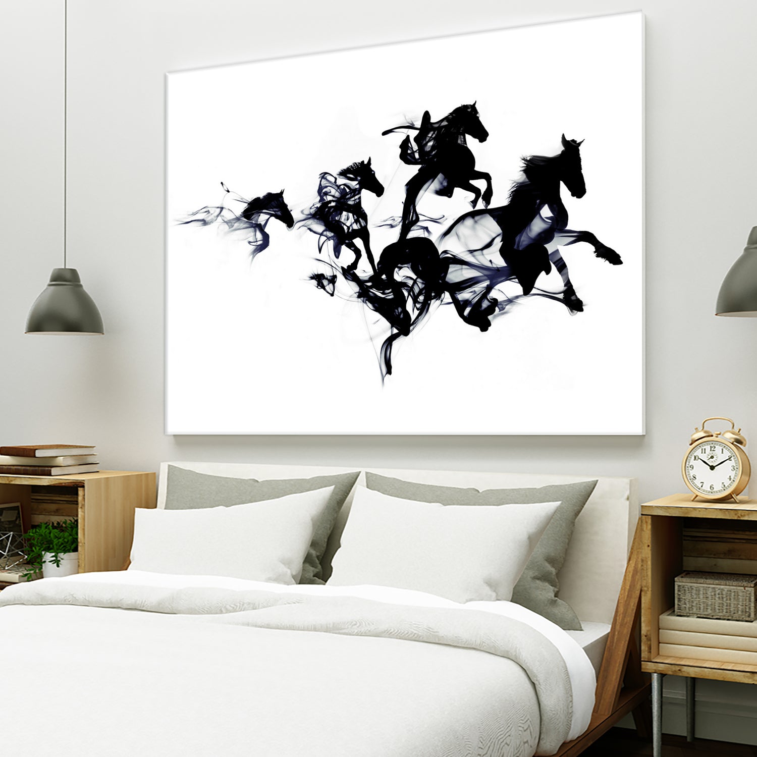 Black horses by Robert Farkas on GIANT ART - black digital drawing