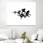 Black horses by Robert Farkas on GIANT ART - black digital drawing