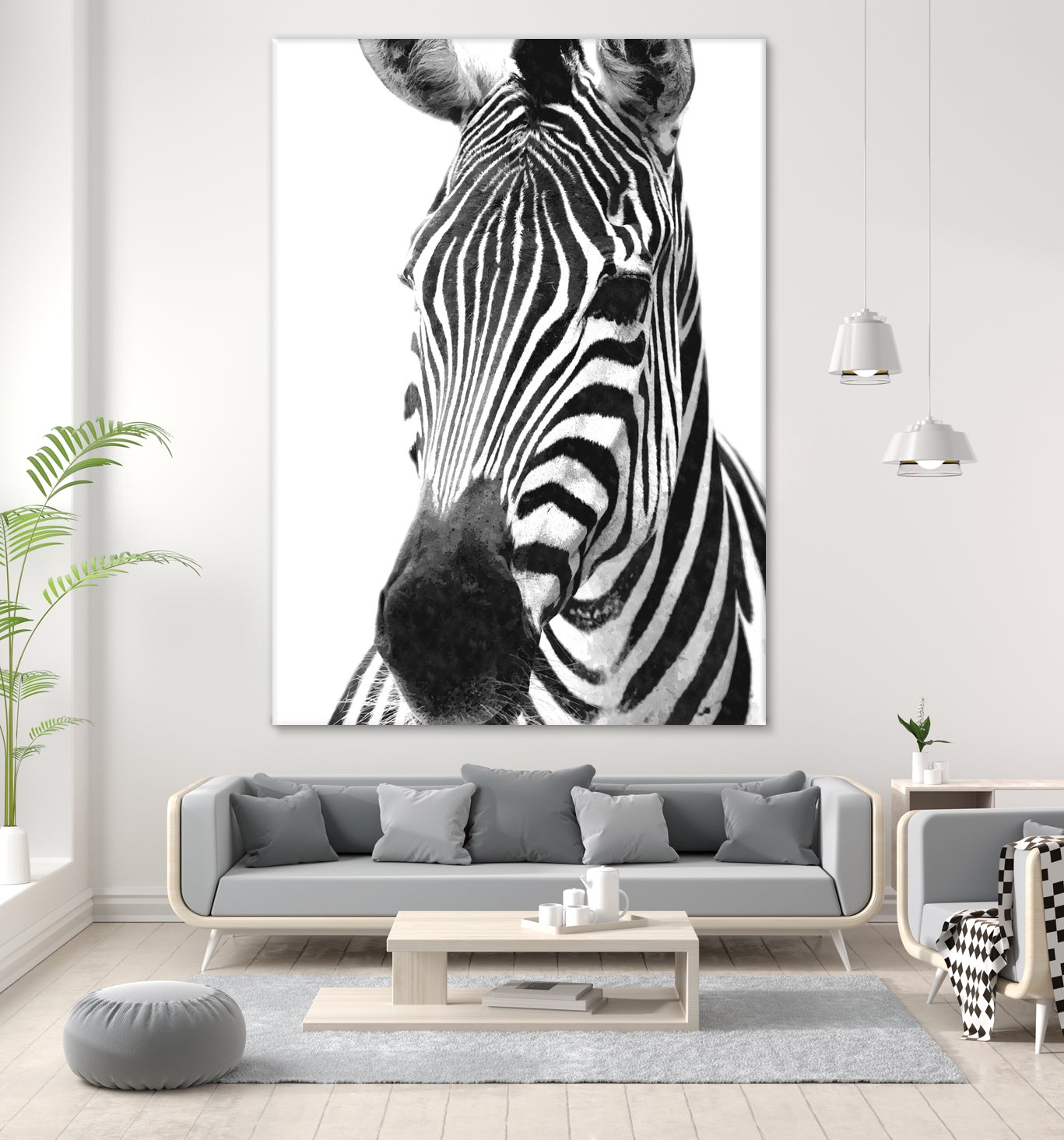 Black and White Zebra by Alessandra Minervini on GIANT ART - black digital painting