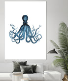 Blue Octopus Illustration by Alessandra Minervini on GIANT ART - blue digital painting