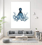 Blue Octopus Illustration by Alessandra Minervini on GIANT ART - blue digital painting