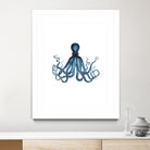 Blue Octopus Illustration by Alessandra Minervini on GIANT ART - blue digital painting