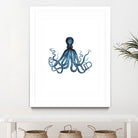 Blue Octopus Illustration by Alessandra Minervini on GIANT ART - blue digital painting