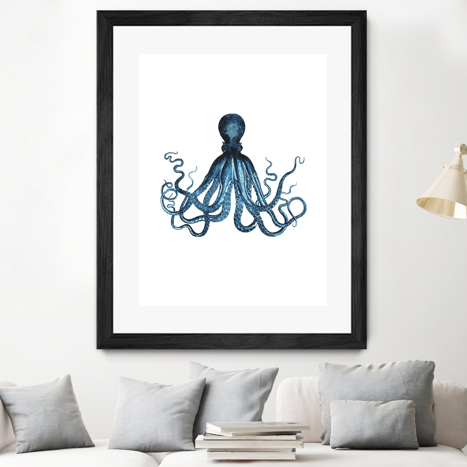 Blue Octopus Illustration by Alessandra Minervini on GIANT ART - blue digital painting