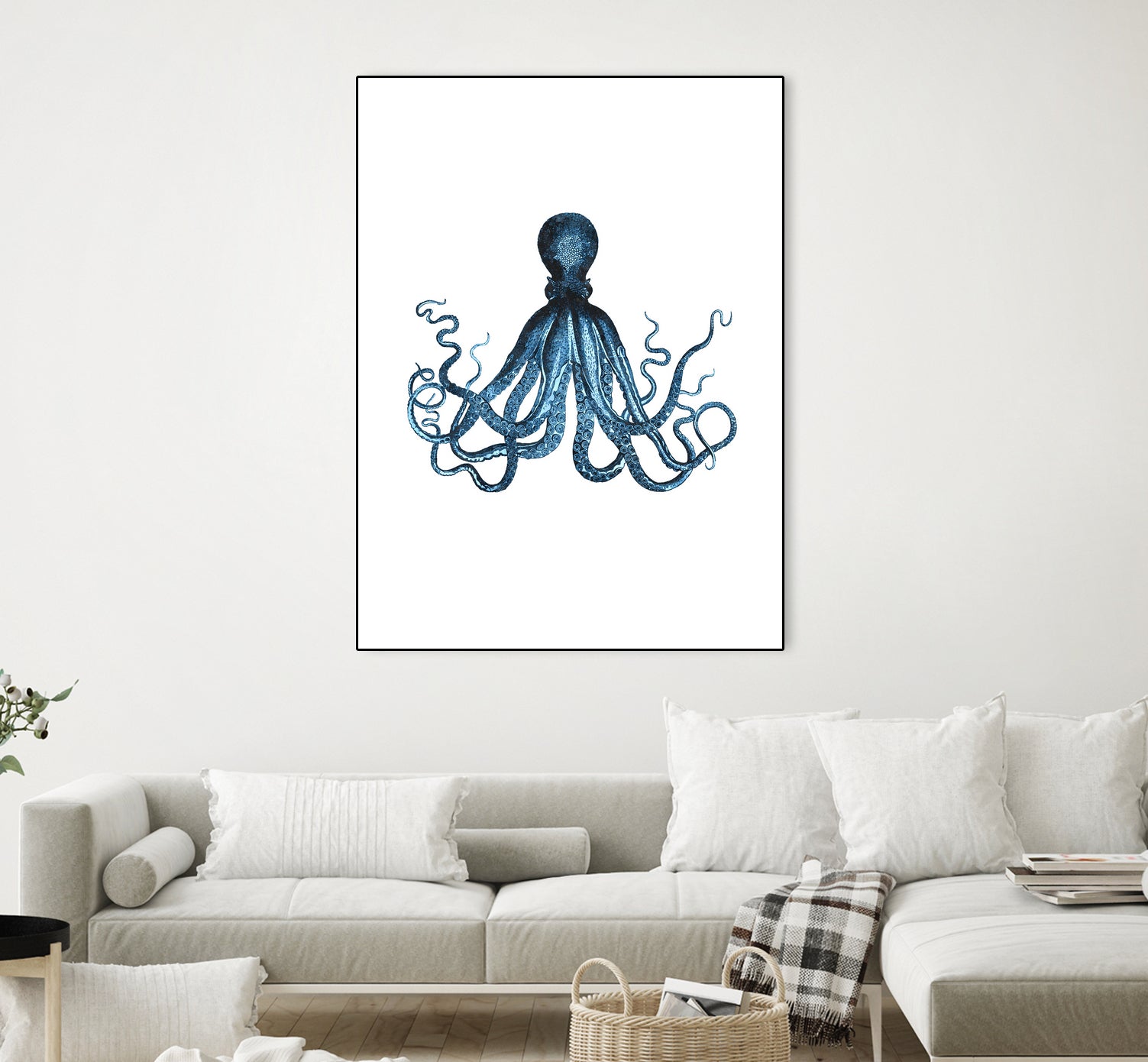 Blue Octopus Illustration by Alessandra Minervini on GIANT ART - blue digital painting