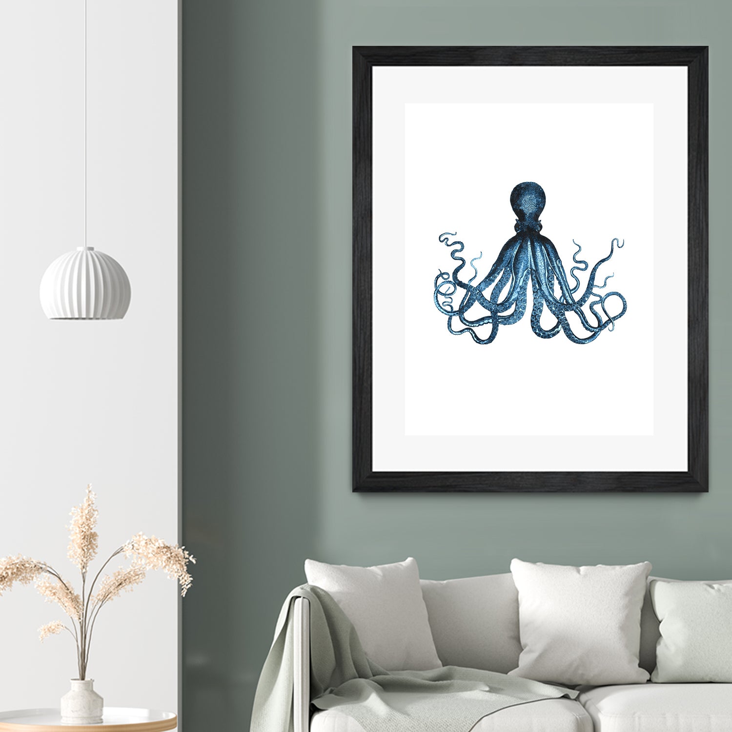 Blue Octopus Illustration by Alessandra Minervini on GIANT ART - blue digital painting