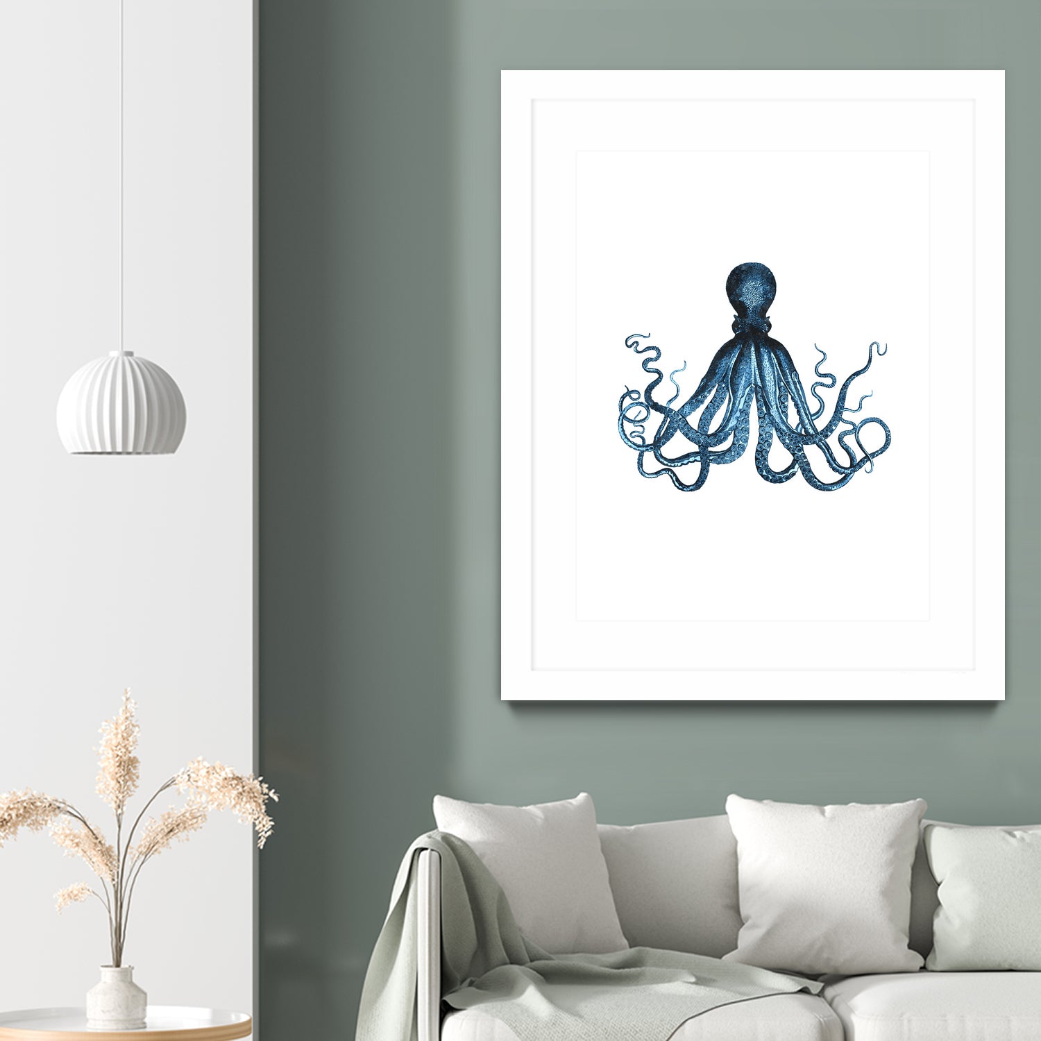 Blue Octopus Illustration by Alessandra Minervini on GIANT ART - blue digital painting