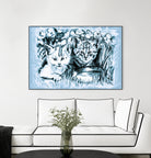 Blue Baby Cats by Gitta Gläser on GIANT ART - blue digital drawing