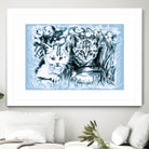 Blue Baby Cats by Gitta Gläser on GIANT ART - blue digital drawing