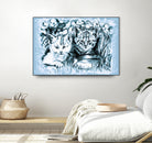 Blue Baby Cats by Gitta Gläser on GIANT ART - blue digital drawing