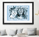 Blue Baby Cats by Gitta Gläser on GIANT ART - blue digital drawing