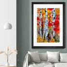 Birch Trees in Fall by Rafael Salazar on GIANT ART - red digital painting