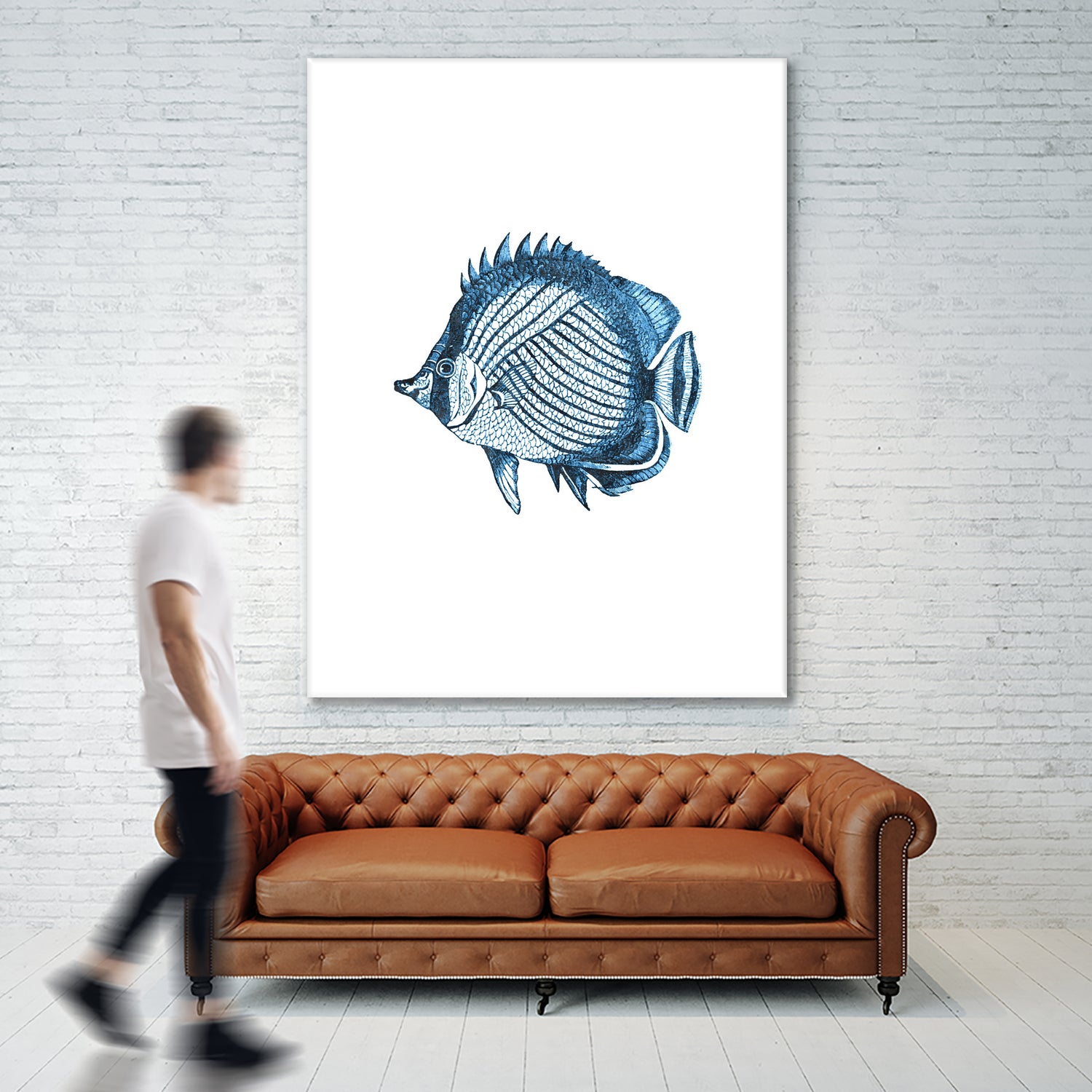 Blue Fish Illustration by Alessandra Minervini on GIANT ART - blue digital painting