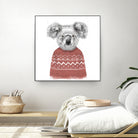 Winter koala (red) by Solti Balázs on GIANT ART - white digital drawing