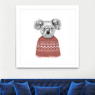 Winter koala (red) by Solti Balázs on GIANT ART - white digital drawing