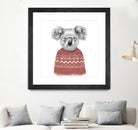 Winter koala (red) by Solti Balázs on GIANT ART - white digital drawing