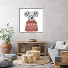 Winter koala (red) by Solti Balázs on GIANT ART - white digital drawing