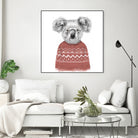 Winter koala (red) by Solti Balázs on GIANT ART - white digital drawing