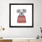 Winter koala (red) by Solti Balázs on GIANT ART - white digital drawing