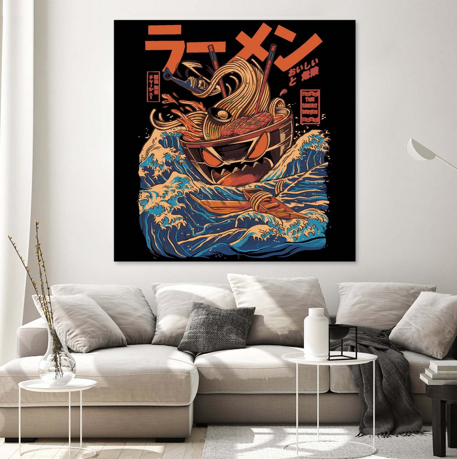 Great Ramen off Kanagawa by Ilustrata design on GIANT ART - white digital drawing