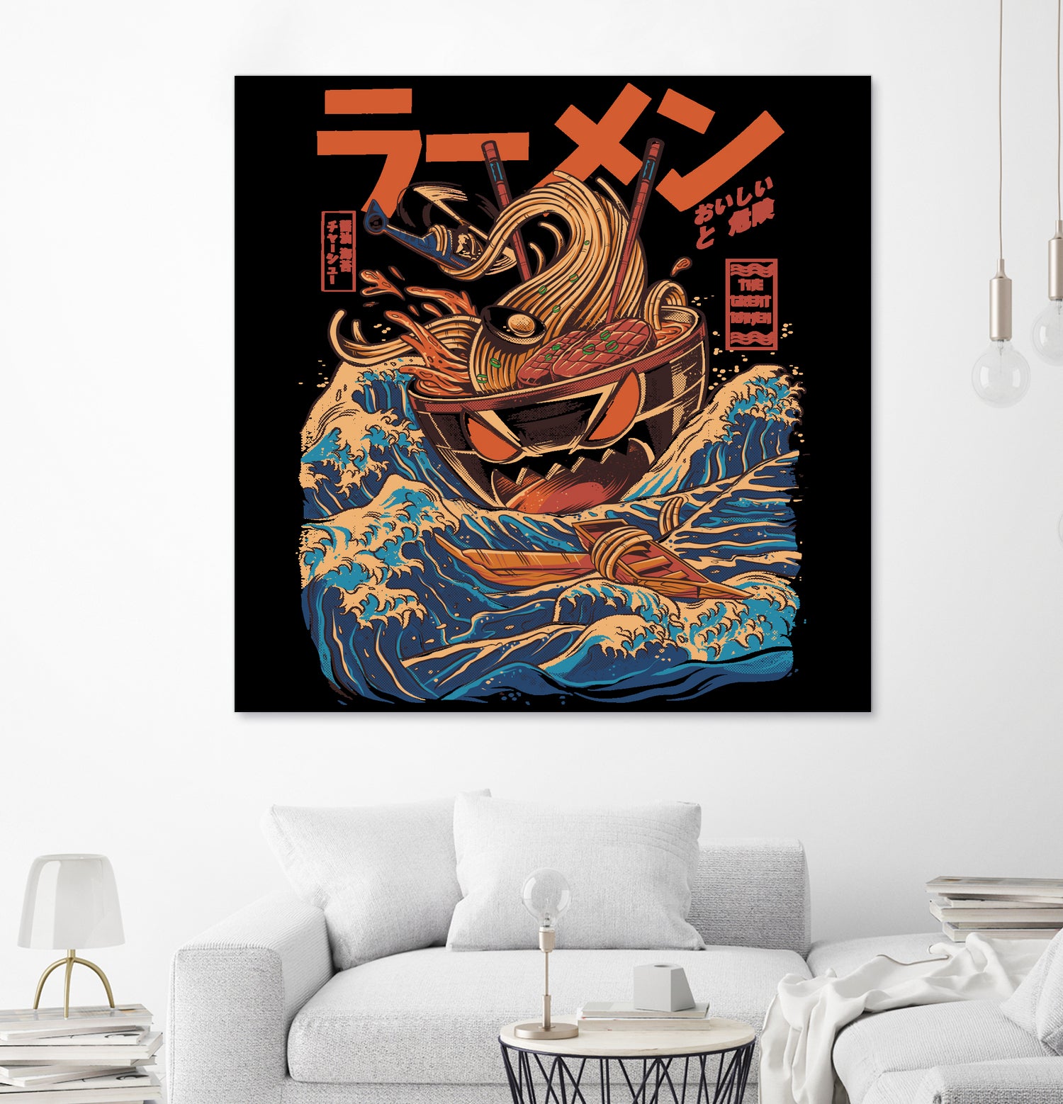 Great Ramen off Kanagawa by Ilustrata design on GIANT ART - white digital drawing