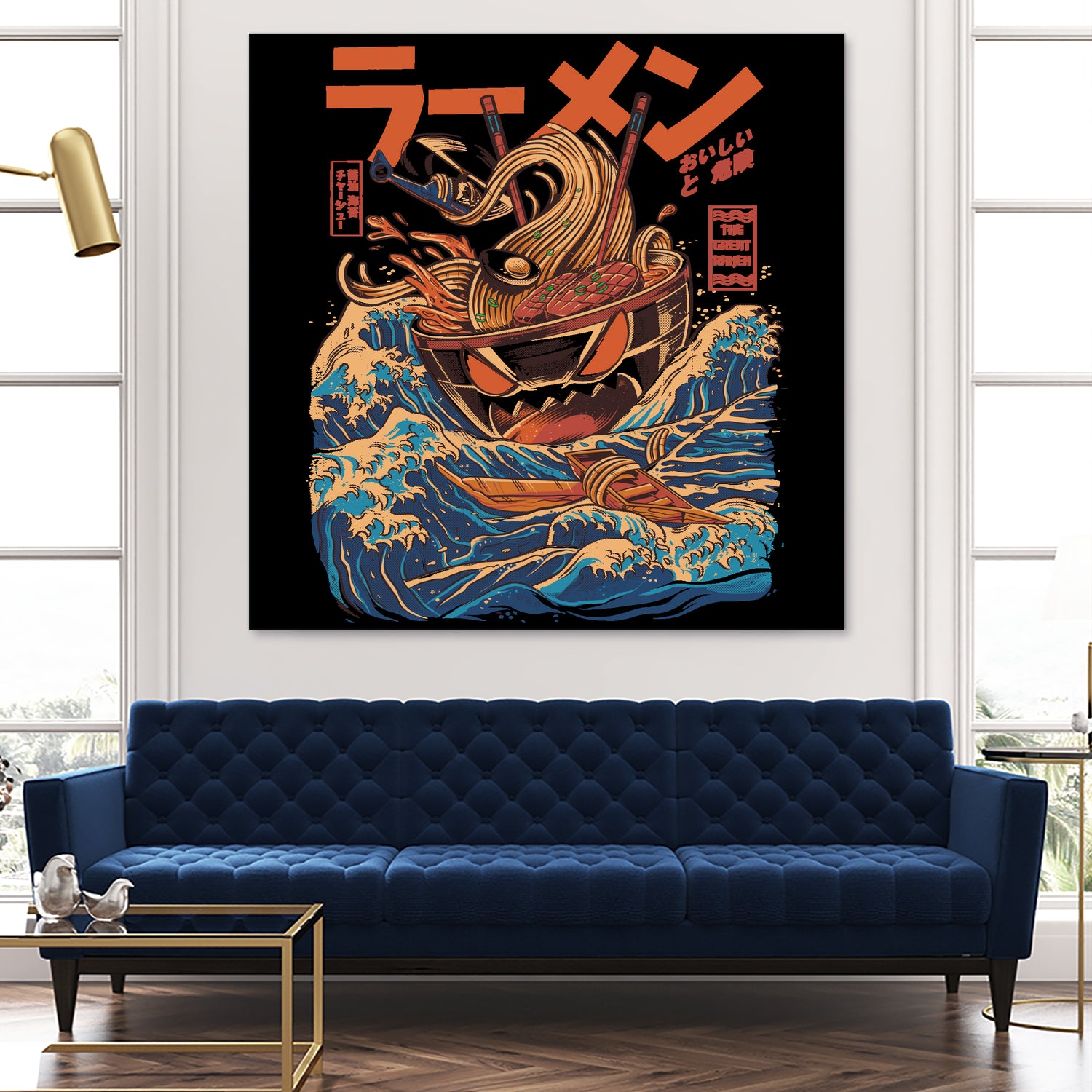 Great Ramen off Kanagawa by Ilustrata design on GIANT ART - white digital drawing