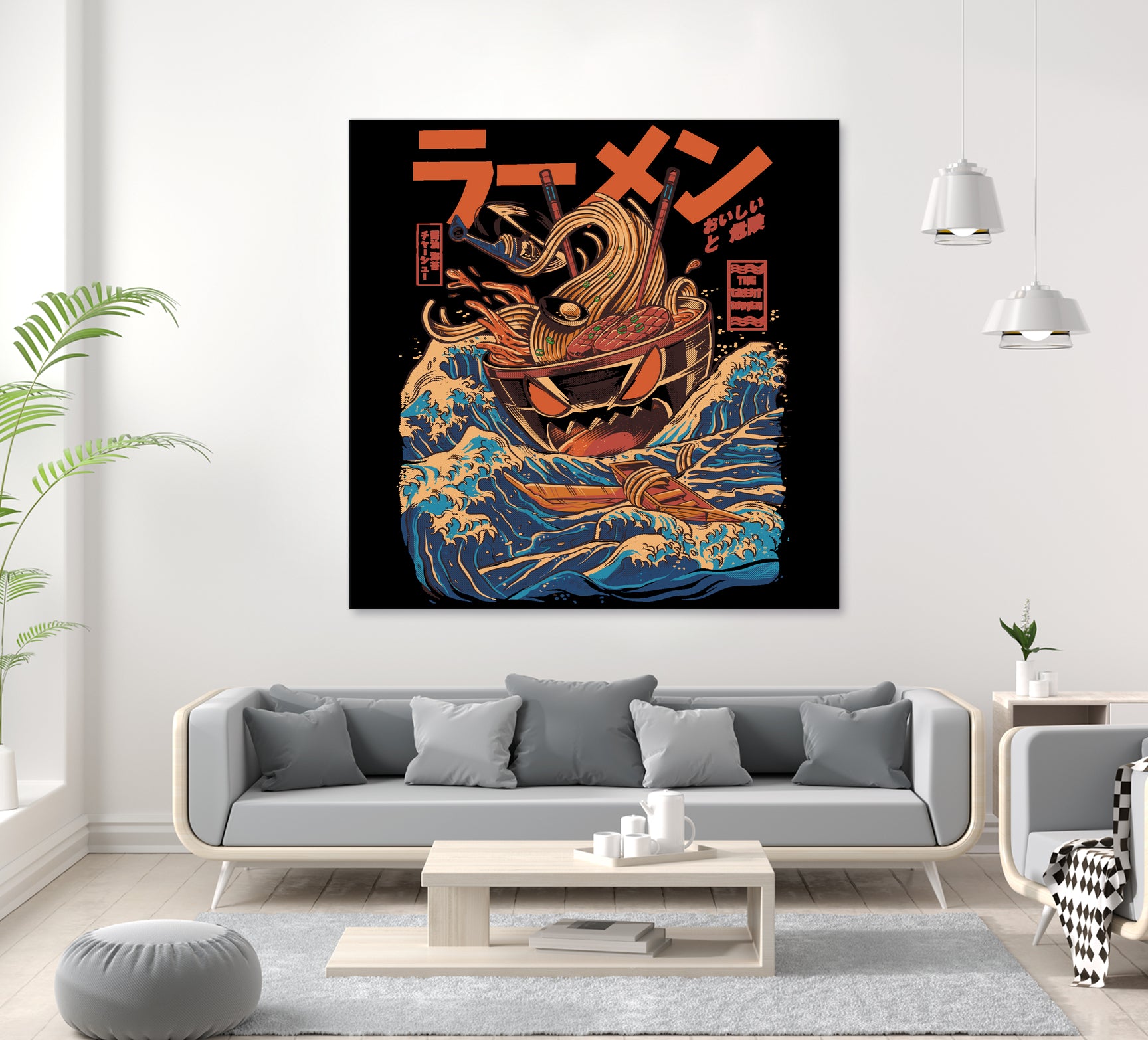 Great Ramen off Kanagawa by Ilustrata design on GIANT ART - white digital drawing