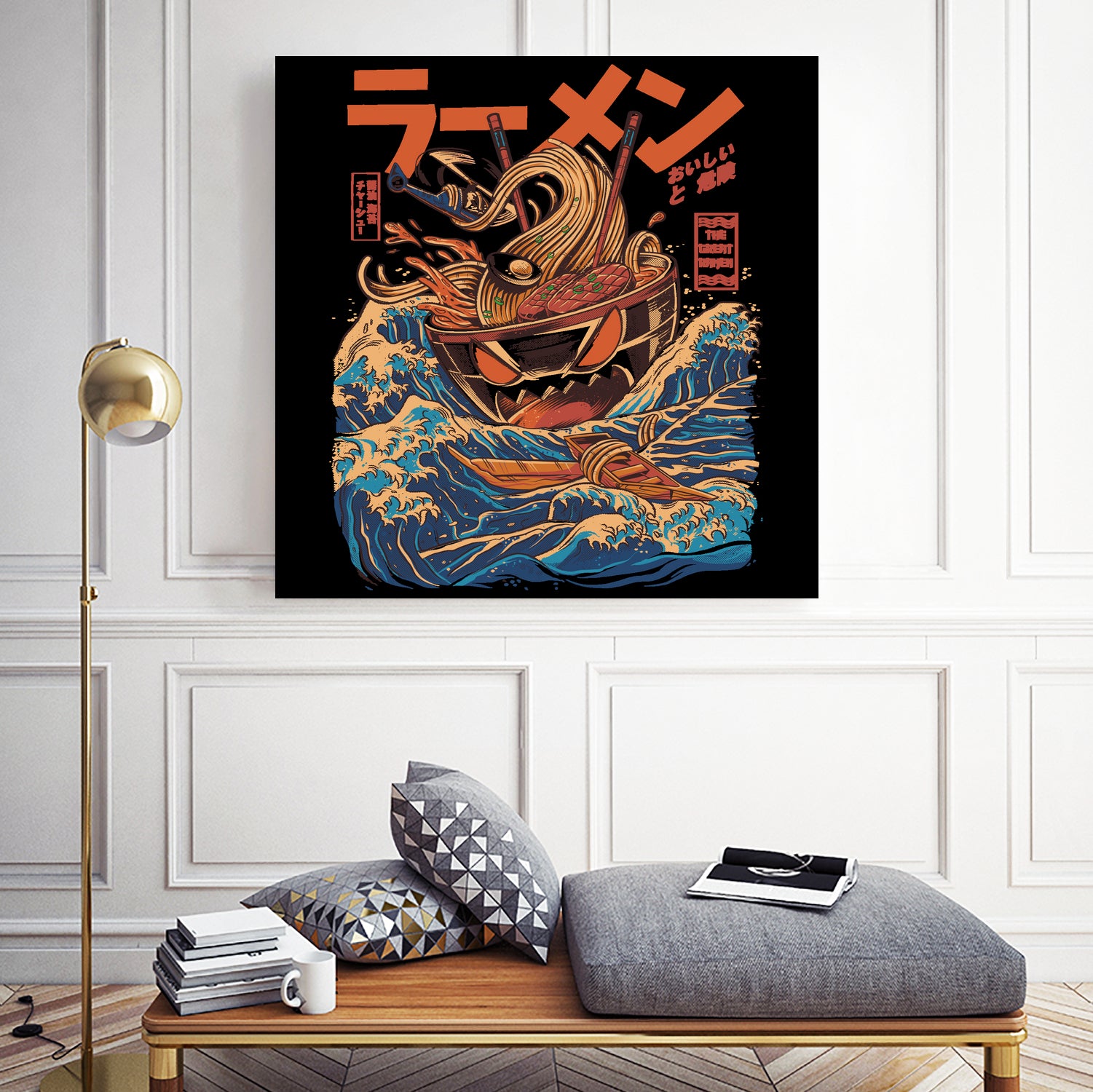 Great Ramen off Kanagawa by Ilustrata design on GIANT ART - white digital drawing