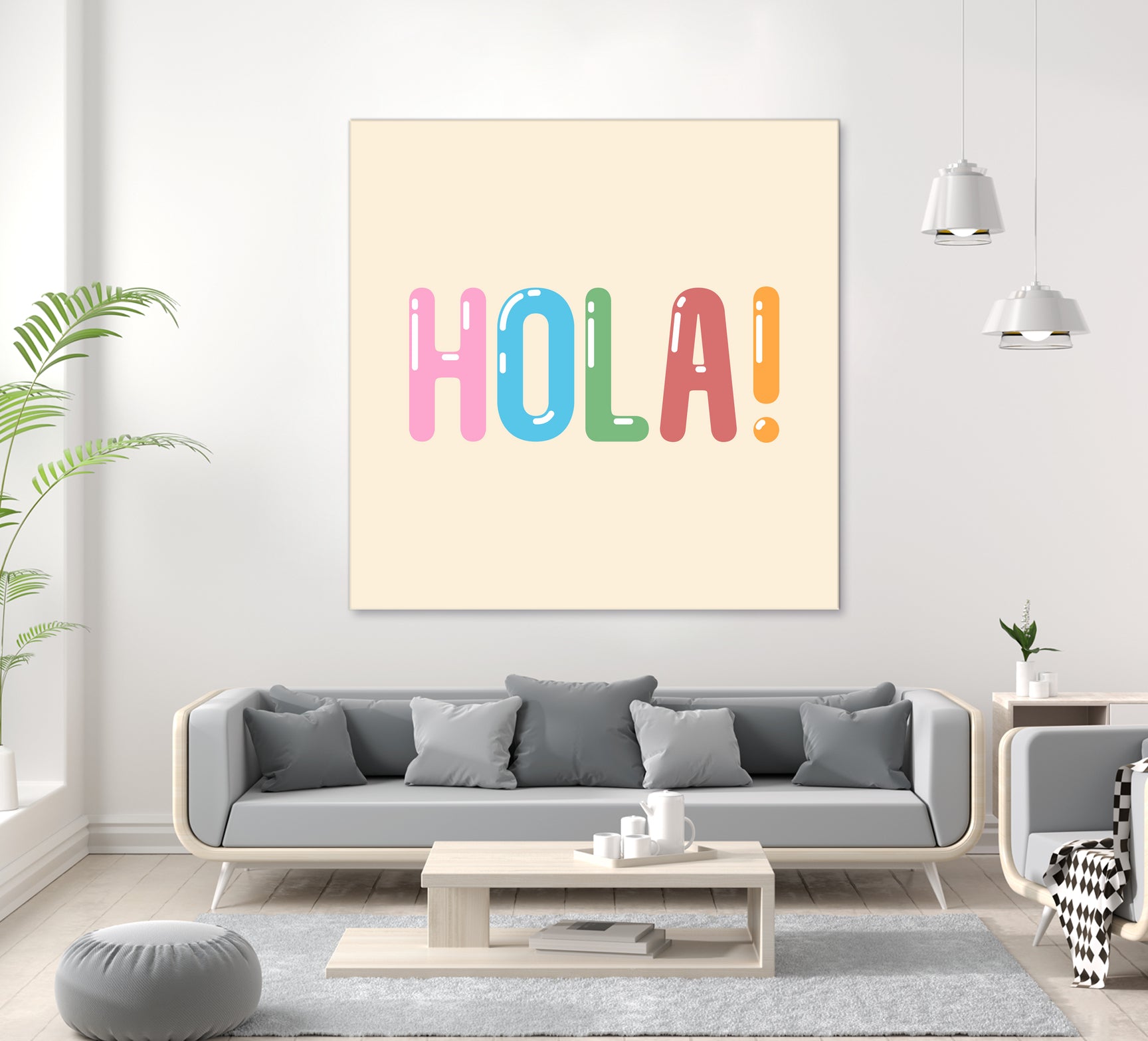 Hola! by Francisco Moreno on GIANT ART - yellow typography