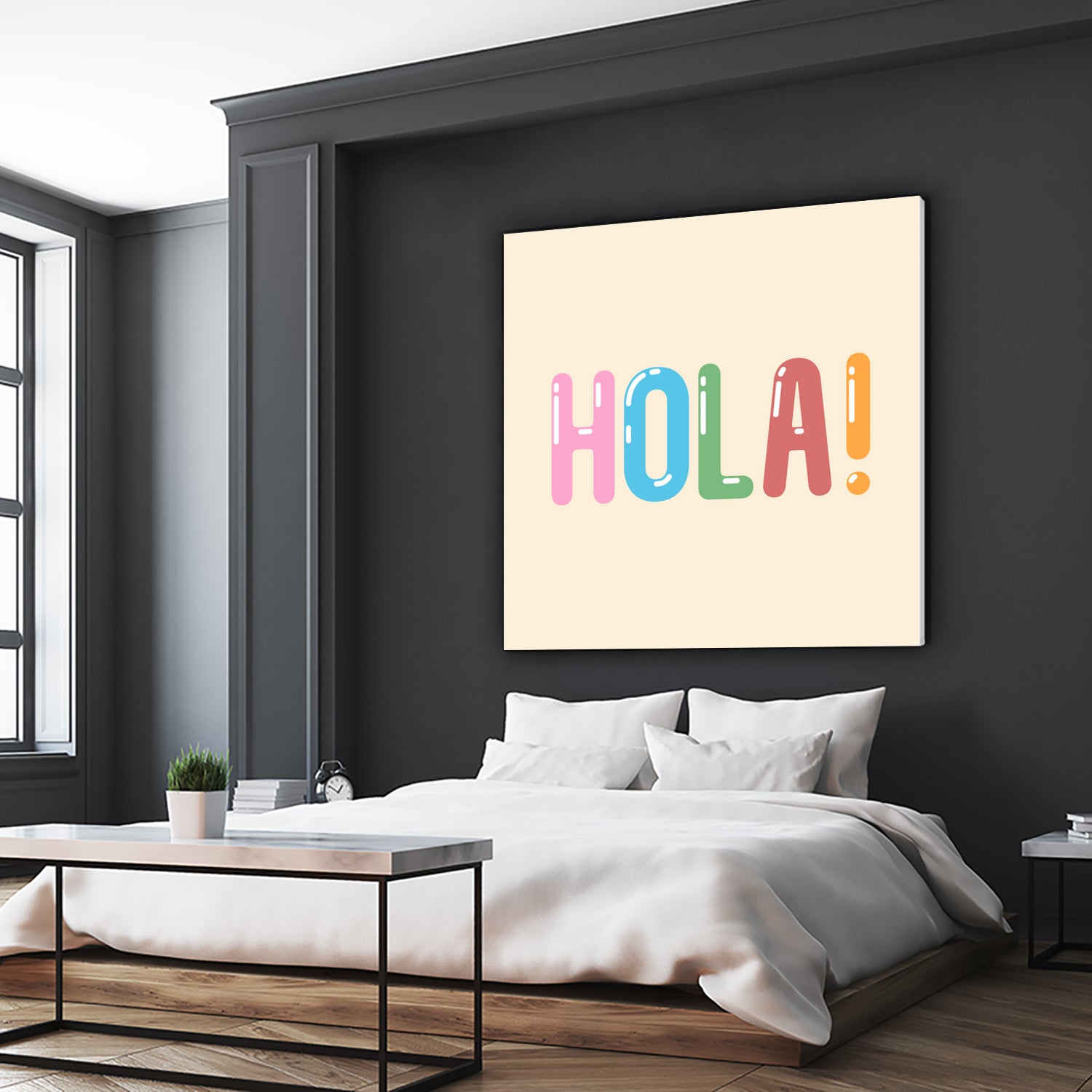 Hola! by Francisco Moreno on GIANT ART - yellow typography