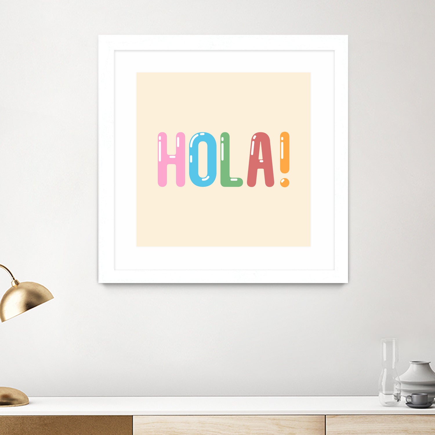 Hola! by Francisco Moreno on GIANT ART - yellow typography