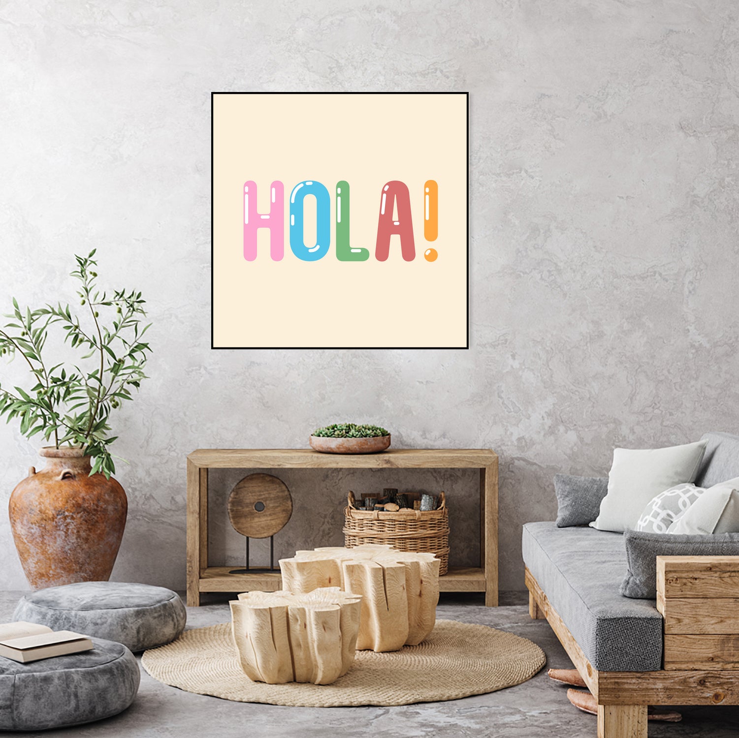 Hola! by Francisco Moreno on GIANT ART - yellow typography