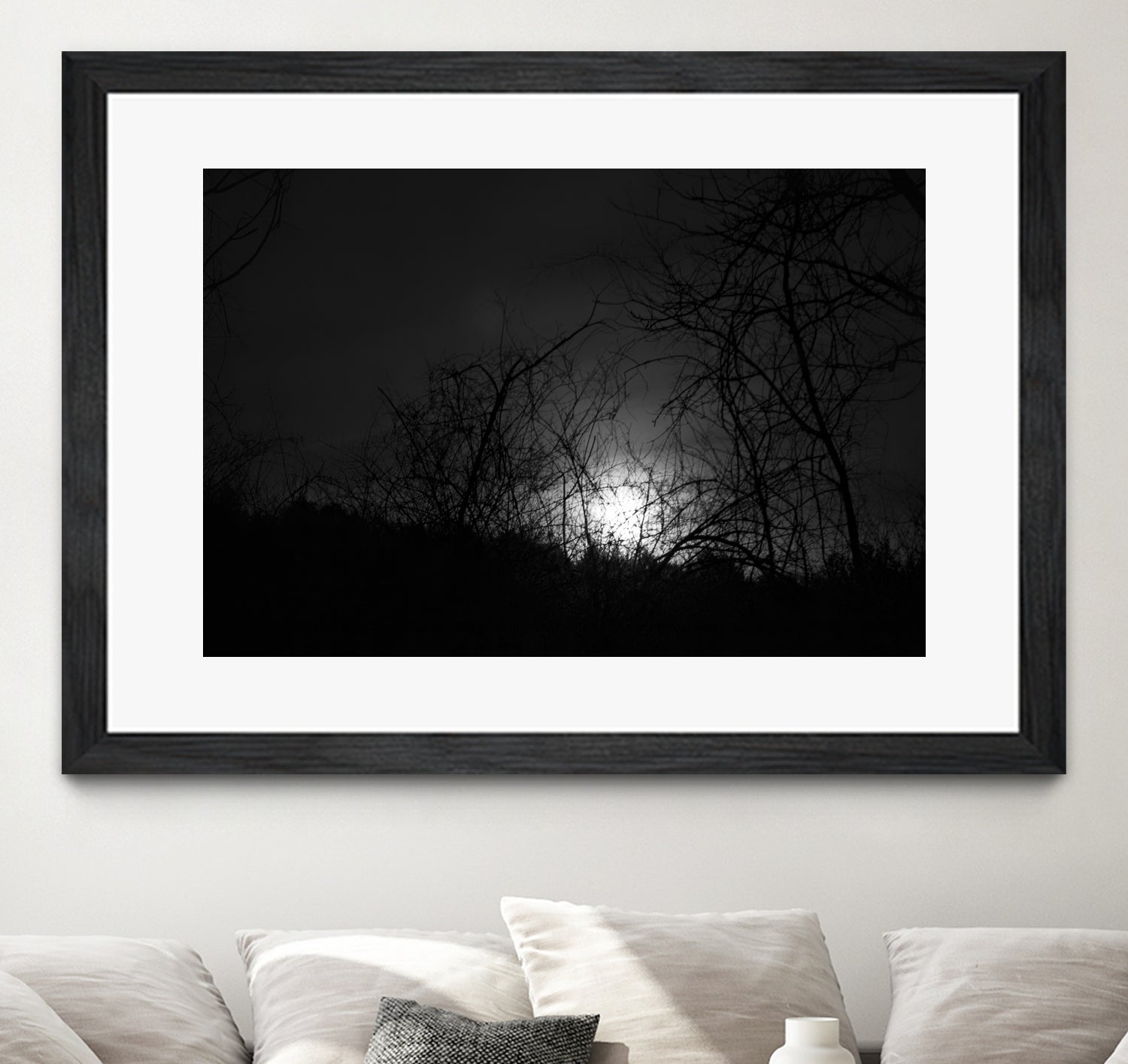 Moonrise through the clouds by William Cunning on GIANT ART - black processing/programming