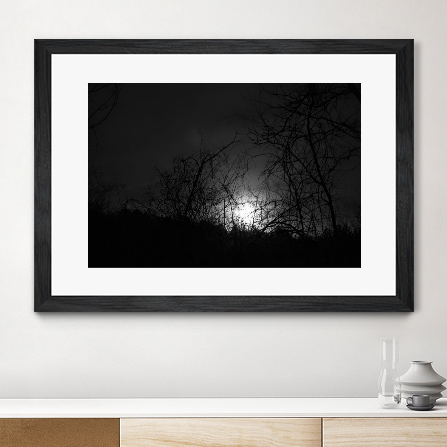 Moonrise through the clouds by William Cunning on GIANT ART - black processing/programming