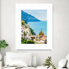 Amalfi coast (Positano) by Miemo Penttinen on GIANT ART - blue photo illustration