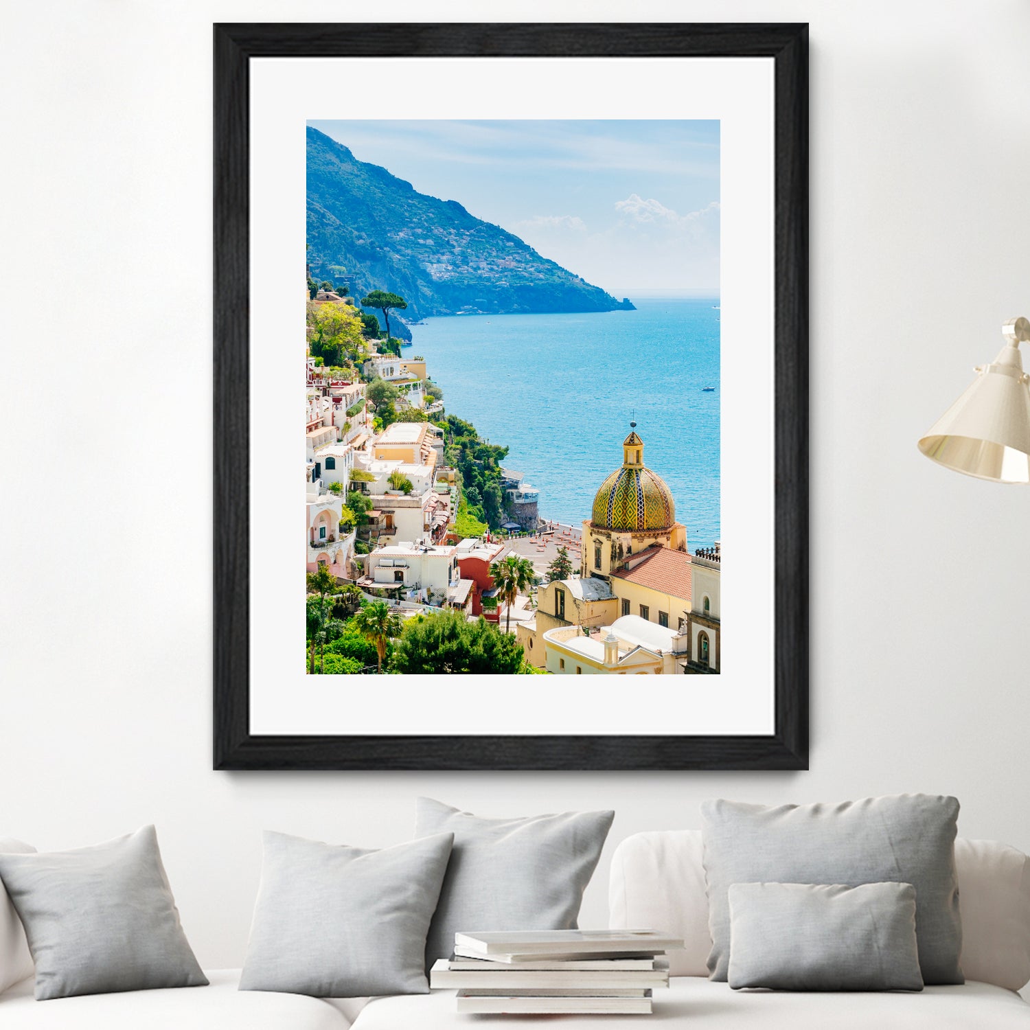 Amalfi coast (Positano) by Miemo Penttinen on GIANT ART - blue photo illustration