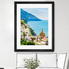 Amalfi coast (Positano) by Miemo Penttinen on GIANT ART - blue photo illustration