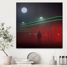 Gas Station Fog by Nick Kempton on GIANT ART - red digital painting