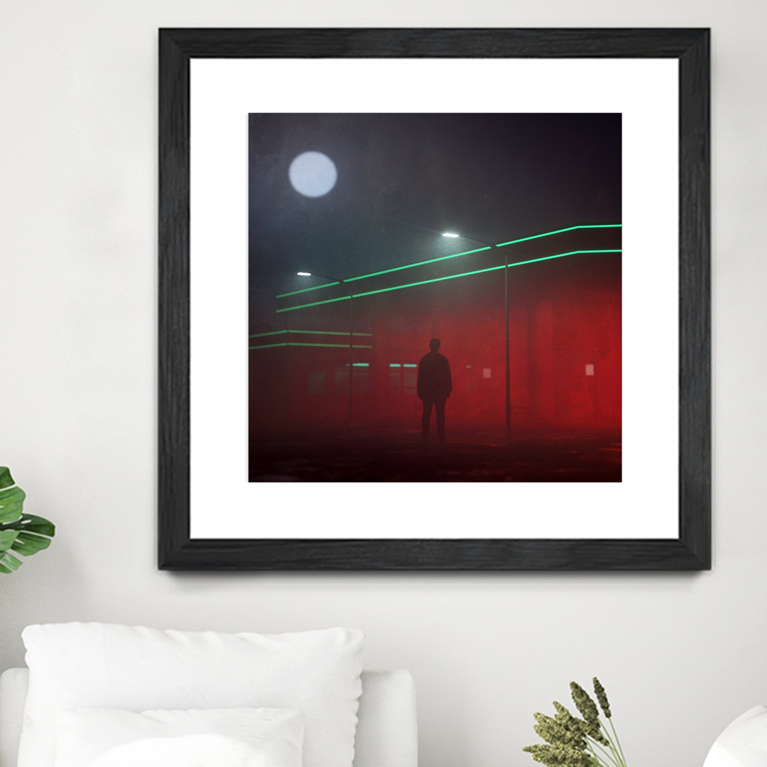 Gas Station Fog by Nick Kempton on GIANT ART - red digital painting